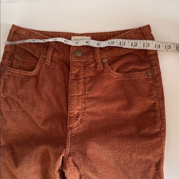 Anthropologie Pilcro The Scotty Cuffed Brown Corduroy Straight Leg Pants size 26 - Picture 6 of 11